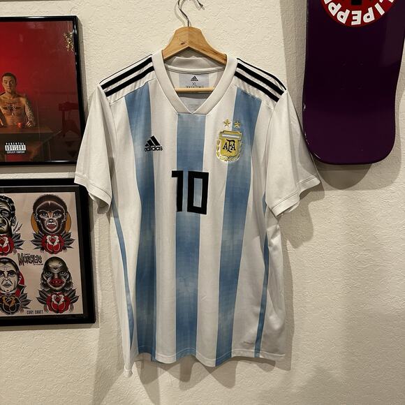 ARGENTINA 2018 2019 HOME SHIRT JERSEY ADIDAS BQ9324 Size XL #10 MESSI - Picture 1 of 8